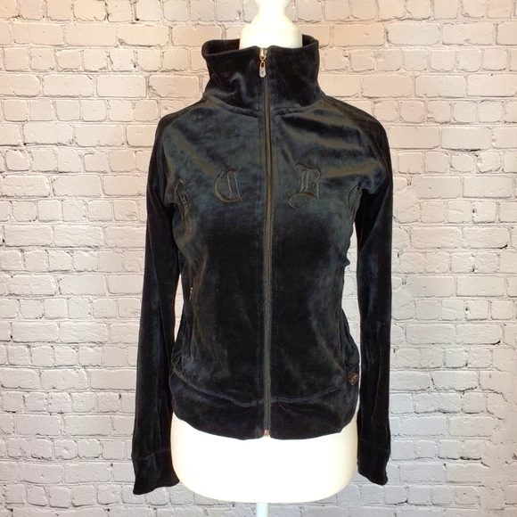 𝅺bcbgmaxazaria Black Zip Up Sweater sz. Small - Picture 2 of 8